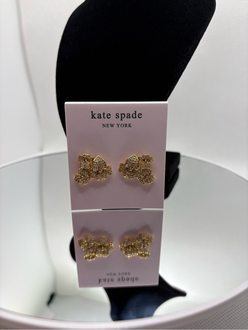 kate spade gold crystal cluster stud earrings